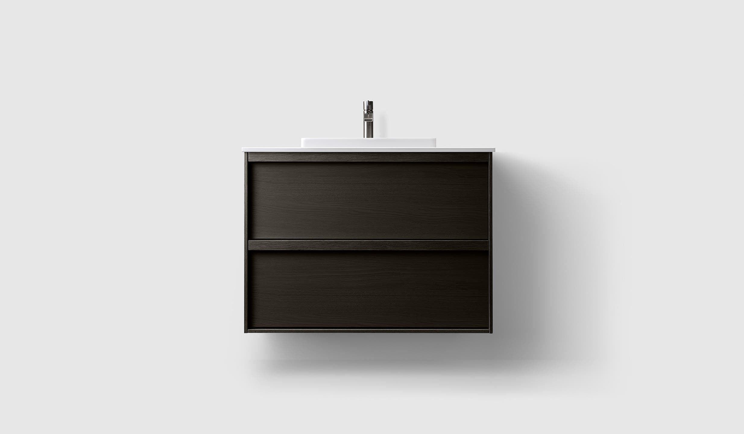 H2/80 - Dark Wood - White Solid